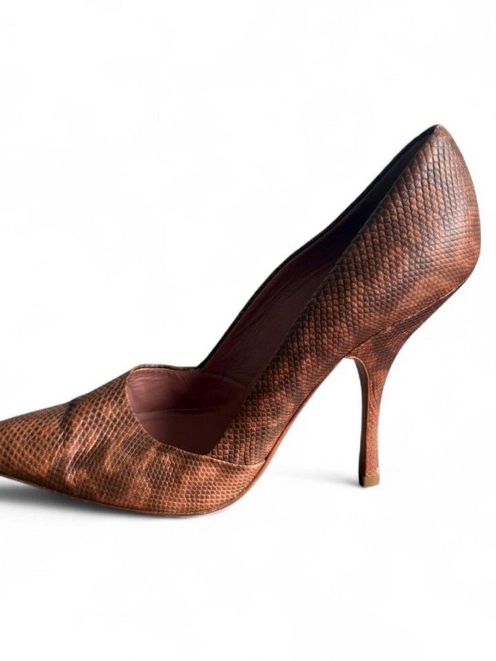 Vintage Alaïa Python Embossed Leather Pointed Toe Stiletto Heels - Picture 4 of 5